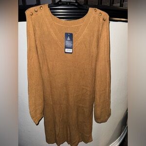 Brown knit sweater dress, new with tags, size Large